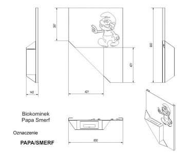 Фото - Настенный биокамин Kratki Papa Smerf - Печной центр Казань Фотография - Настенный биокамин Kratki Papa Smerf - купить в Казани в магазине Печной центр