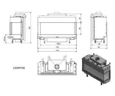 Фотография - Топка Kratki Leo/P/100/NG (магистральный газ) - купить в Казани в магазине Печной центр