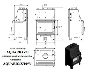 Фотография - Топка с водяным контуром Kratki Aquario/Z/10/PW/W - купить в Казани в магазине Печной центр