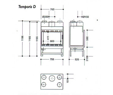 Фото - Каминная топка Supra Temporis 2D - Печной центр Казань Фотография - Каминная топка Supra Temporis 2D - купить в Казани в магазине Печной центр