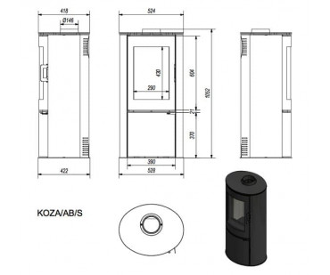 Фото - Печь дровяная Kratki Koza/AB/S/DR - Печной центр Казань Фотография - Печь дровяная Kratki Koza/AB/S/DR - купить в Казани в магазине Печной центр