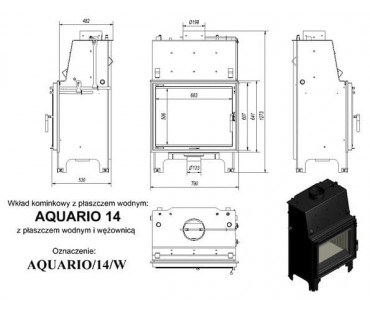 Фотография - Топка с водяным контуром Kratki Aquario/A/14/PW/W - купить в Казани в магазине Печной центр