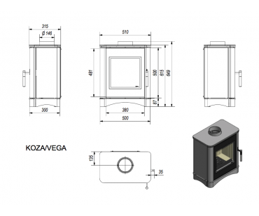Фото - Печь камин Kratki Koza/VEGA/150 - Печной центр Казань Фотография - Печь камин Kratki Koza/VEGA/150 - купить в Казани в магазине Печной центр
